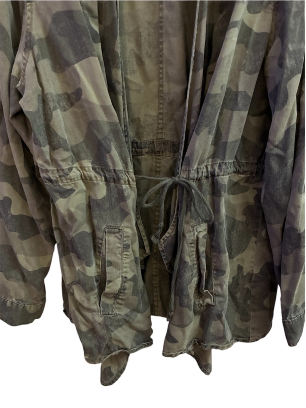 Knox Rose Green Camo Lyocell Drawstring Utility Jacket Utility Jacket Size XL - Picture 6 of 12